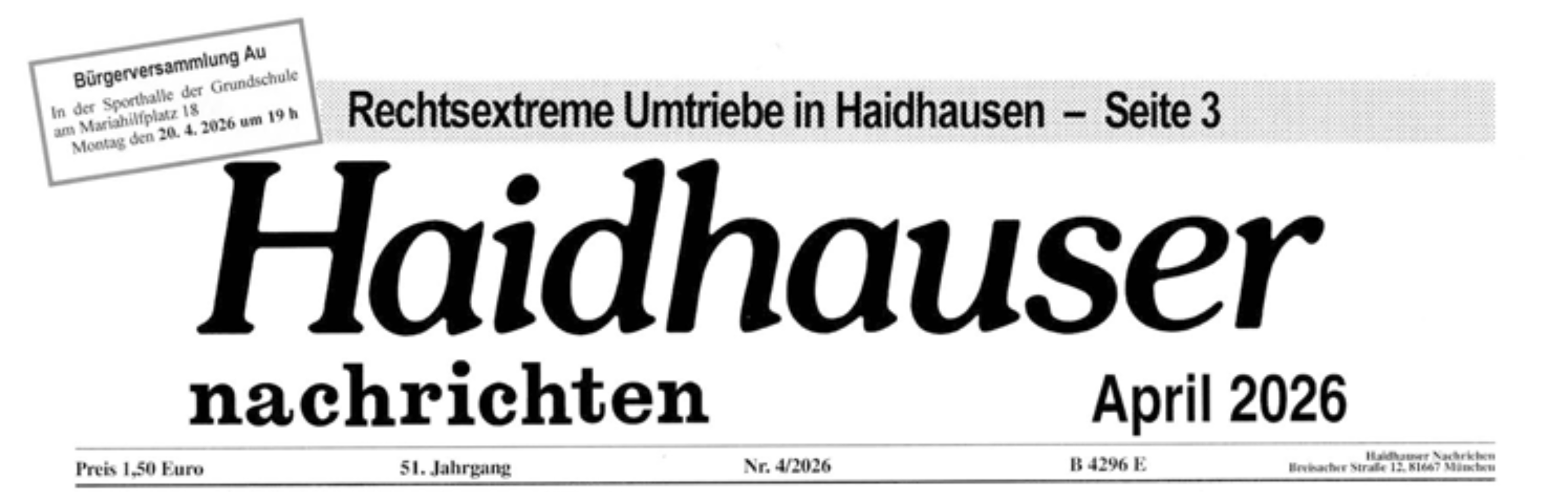 Rechtsextreme Umtriebe in Haidhausen